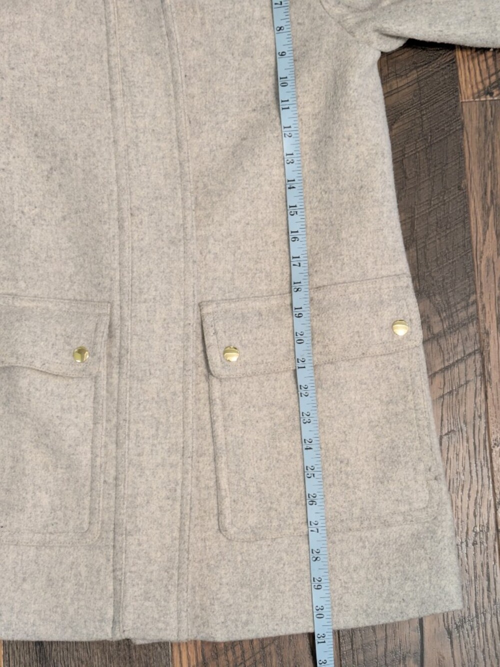 J.Crew Vail Parka Wool Jacket Light Gray Fur Trim Hood Sz 4 Peacoat Coat Chic - Picture 10 of 11
